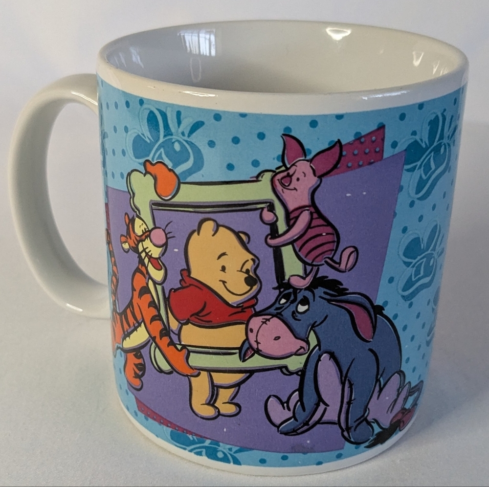 Vintage Disney Winnie The Pooh Ceramic Coffee Mug By Sakura 1997 Colorful